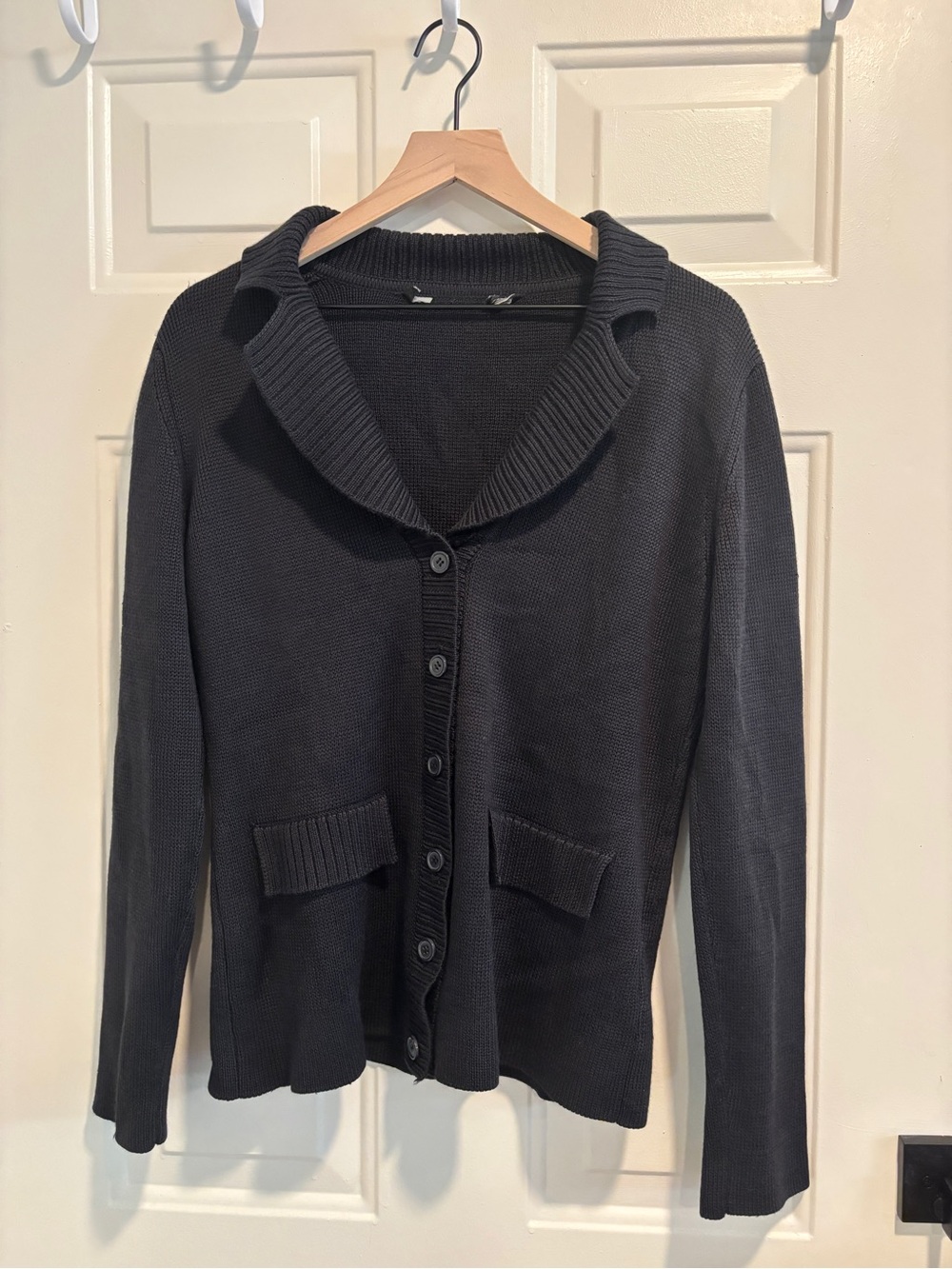 Navy blue wool cardigan